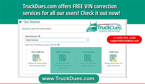 e-file Form 2290 VIN correction | TruckDues.com | To e-file vehicle use ...