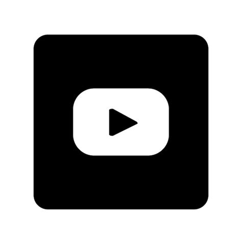 Premium Vector | Youtube square logo vector black and white