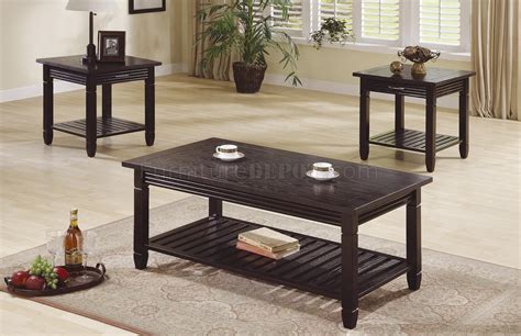 Deep Espresso Finish 3pc Stylish Coffee Table Set Wdrawers