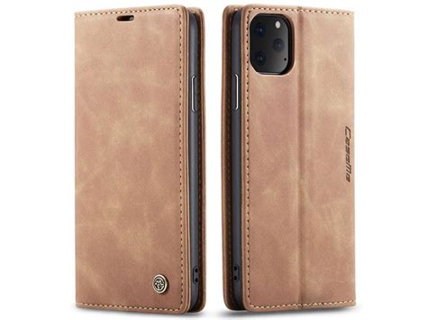 CaseMe Vintage BookCase Tan IPhone 11 Pro Hoesje