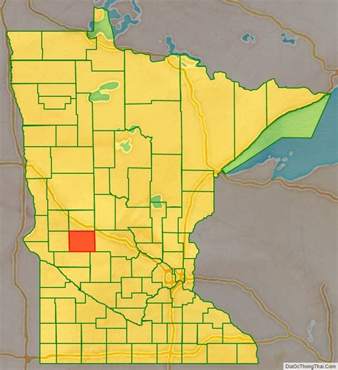 Map of Pope County, Minnesota - Thong Thai Real