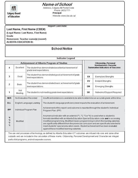 Free Report Card Template for Teachers - Track Learning Levels