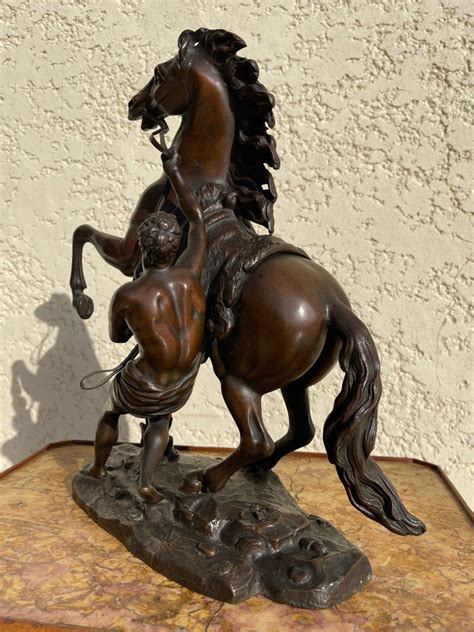 Proantic COUSTOU Sculpture En Bronze XIX Cheval De Marly