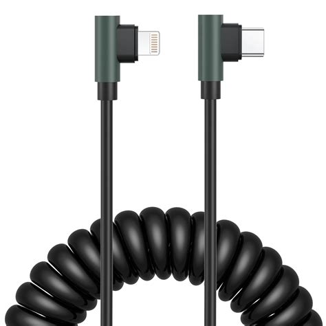 Spiralkabel Usb C Auf Lightning Kabel Kurz Grad Ladekabel F R Apple