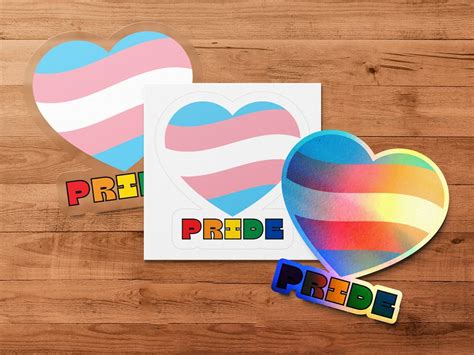 Lgbtq Pride Month Sticker Transgender Flag Heart Lgbtq Rainbow