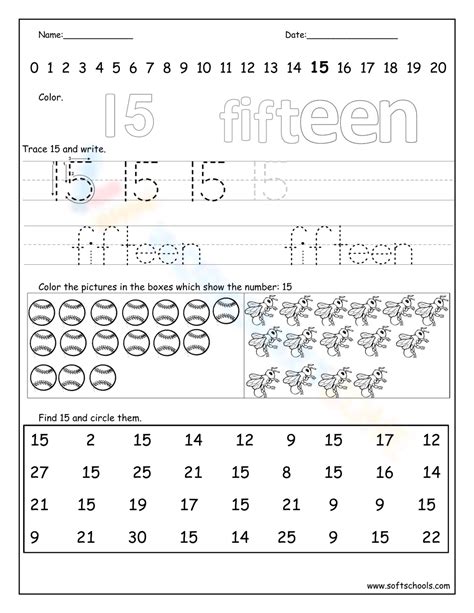 Free Printable Number 15 Tracing Worksheets For Preschool Worksheets