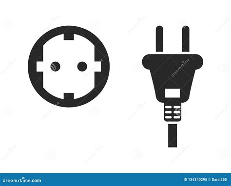 Power Plug Outlet And Lightning Symbol Royalty Free Vector Atelier