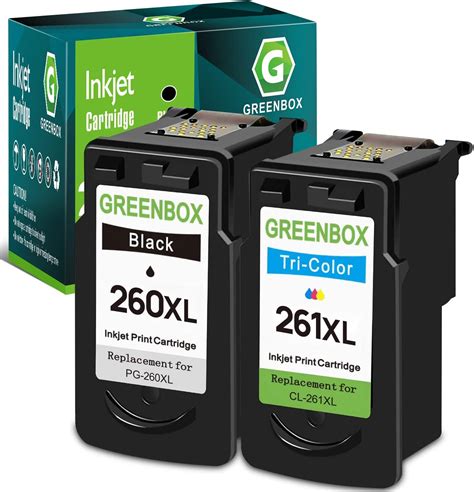 Greenbox Remanufactured Pg 260xl Cl 261xl Ink Cartridge Replacement For Canon 260