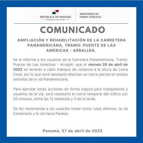 Telemetro Reporta On Twitter Informan Sobre Cierre De La Carretera