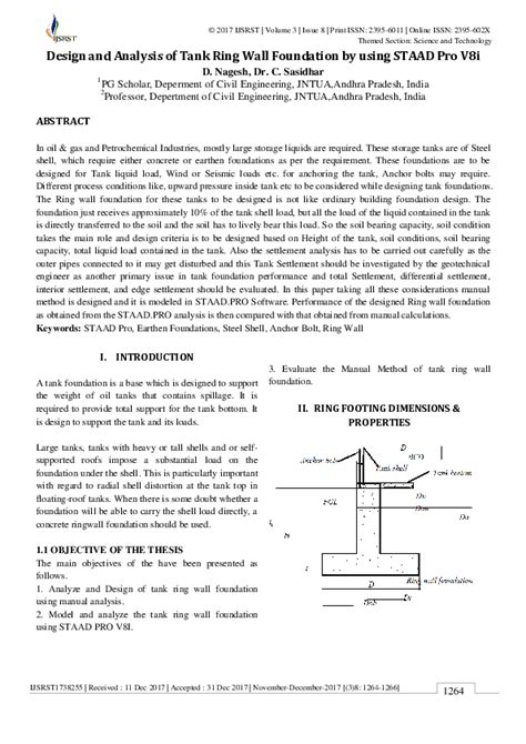 Pdf Design And Analysis Of Tank Ring Wall Foundation By Using Staad Pro V8i