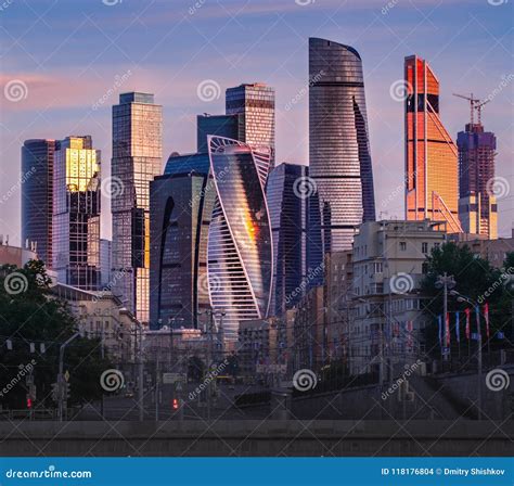 View of Moscow City, the Modern Moscow Downtown Editorial Stock Image