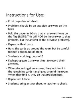 Solving Multi Step Equations Scavenger Hunt Fun Activity By Math Lab