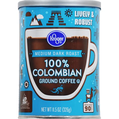 Kroger 100 Colombian Ground Coffee Medium Dark Roast 115 Oz From