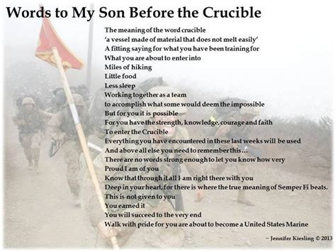 Words To My Son Before The Crucible United States Marine Corp Marine