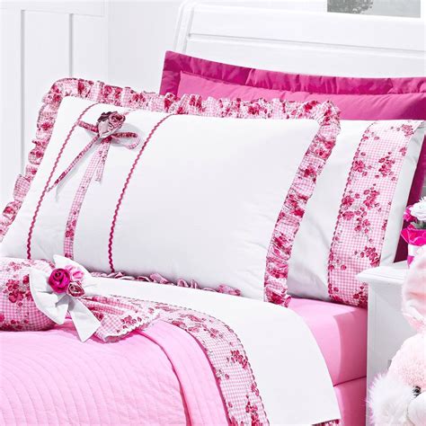 Kit Cobre Leito Colcha Infantil Menina Rosa 4 Peças Algodão R 395 50