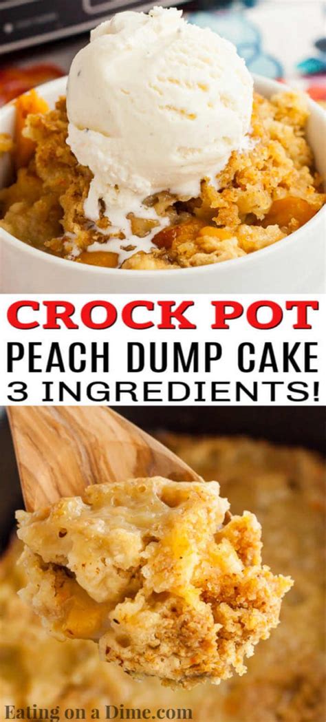 Crock Pot Peach Dump Cake Crockpot Dump Cake With Only 3 Ingredients