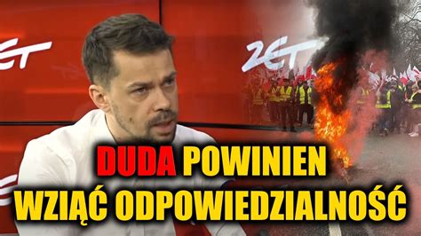 Michał Kołodziejczak Protesty rolników to PiSowska prowokacja YouTube