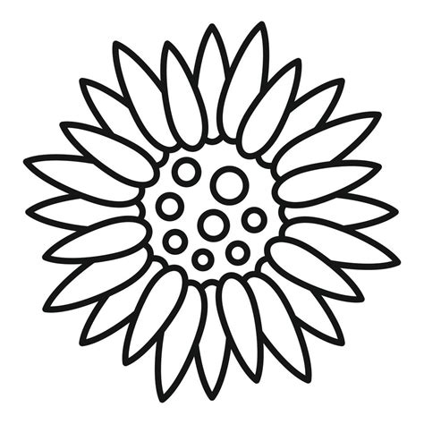 Decor sunflower icon, outline style 14599499 Vector Art at Vecteezy