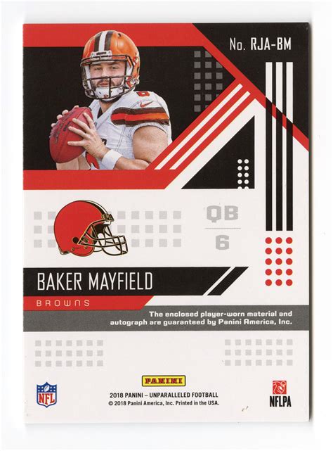 Lot Detail Baker Mayfield 2018 Panini Unparalleled Autograph Patch