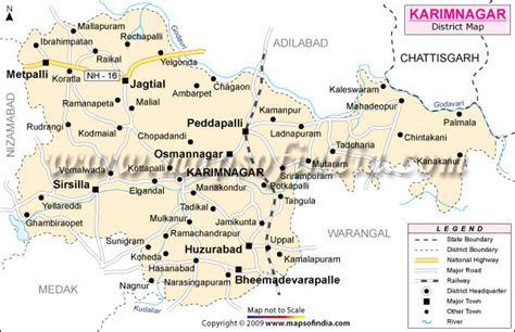 Telangana: Karimnagar Route Map