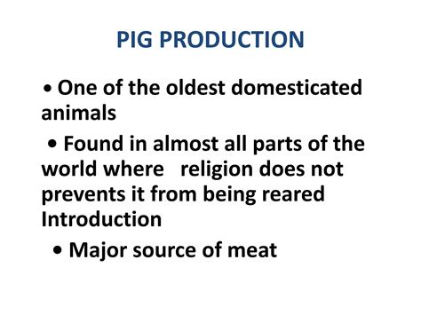 Pig production | PPT | Free Download