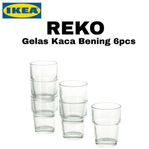 IKEA REKO Gelas Kaca Bening 6 PCs Glass Cup Furniture Home Living