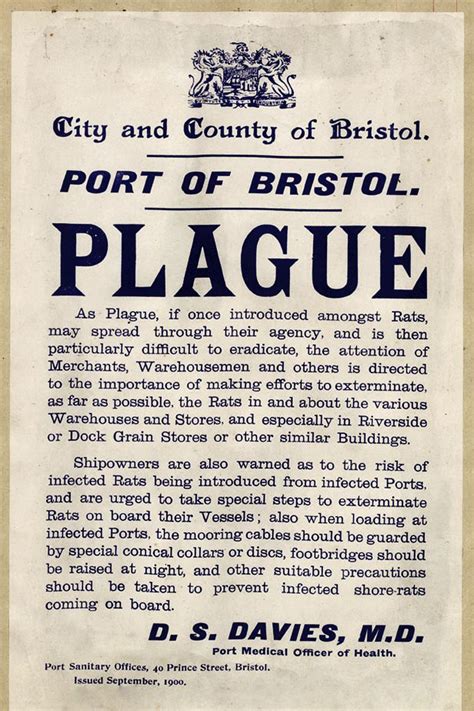 Port of #Bristol Plague Warning notice Local History, British History ...