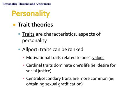 Ppt Personality Theories And Assessment Powerpoint Presentation Free Download Id 5486099