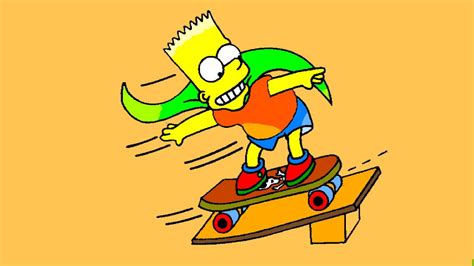 Bart Simpson On Skateboard