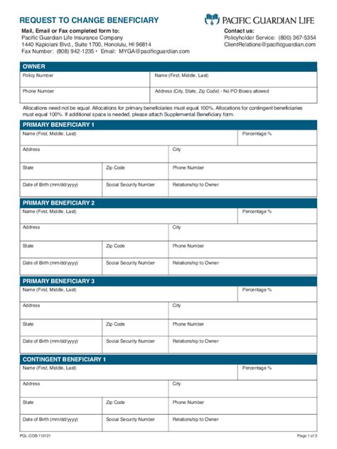 Fillable Online Beneficiary Change Request Form Fax Email Print PdfFiller