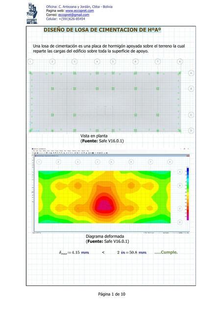 Diseño de Losa de Cimentación ECCOPRET INGENIERIA uDocz