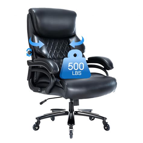 Hesl Big And Tall Office Chair 500 Lbs Heavy Duty Executive Office