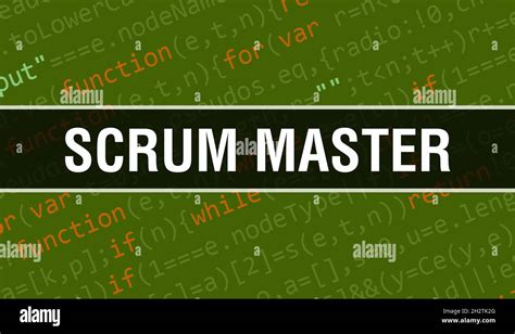 Scrum Master concept with Random Parts of Program Code. Scrum Master ...