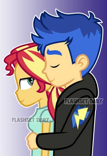 2158509 Safe Artistpaulysentry Flash Sentry Sunset Shimmer