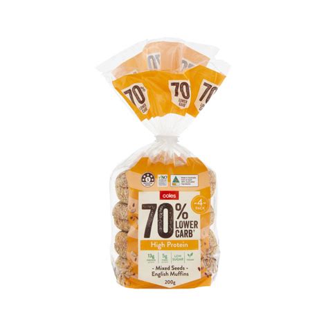 Buy Coles Lower Carb English Muffins Pack G Coles