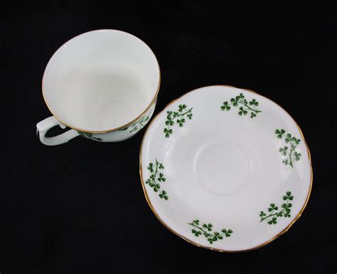 Vintage Arklow Irish Bone China Shamrock Tea Cup And Saucer Tea Cup