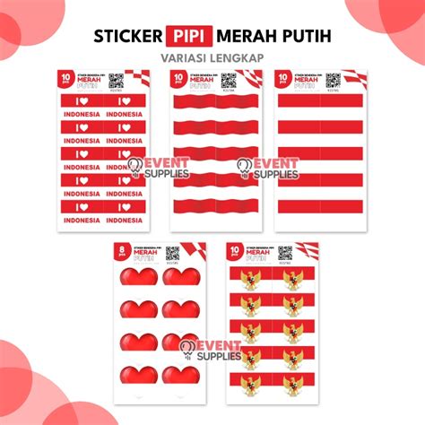 Jual 10pcs Sticker Pipi Hut Ri Bendera Merah Putih Stiker