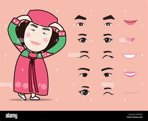 Traditional Korean Cartoon Girl