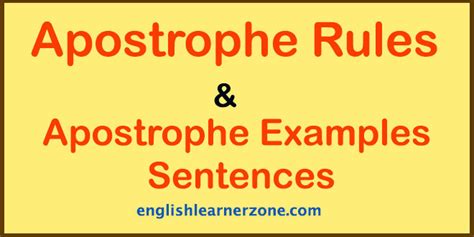 Apostrophe Examples Sentences S Or S Rule