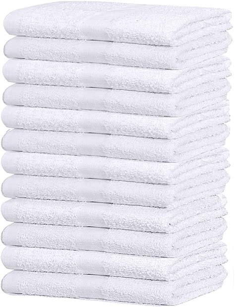 GOLD TEXTILES 12 Pack White Economy Cotton Blend 15x25 Inches Basic