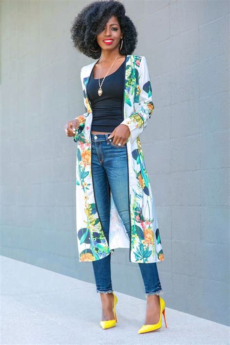 Print Kimono Duster Tank Ankle Length Jeans Style Pantry Kimono