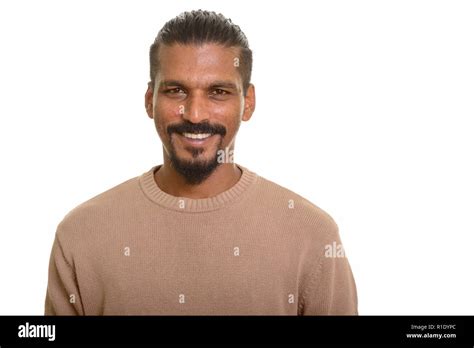 Young Happy Indian Man Smiling Studio Portrait Against White Background