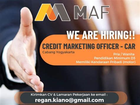 Lowongan Kerja Credit Marketing Officer Cmo Di Mega Auto Finance