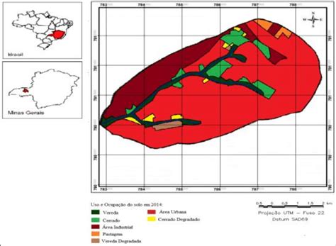 Mapa de Uso e Ocupação do Solo da Bacia Hidrográfica do Córrego do