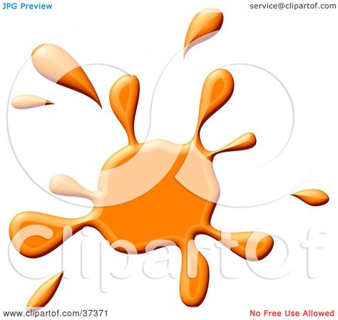 Clipart Illustration of an Orange Paint Splatter by Prawny #37371