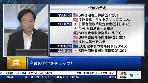 今日の振り返りと明日のポイント20220719 日経cnbc Online