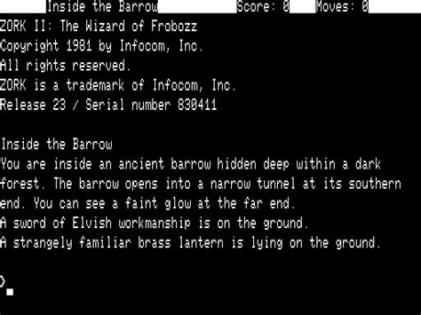 zork ii  wizard  frobozz  mobygames