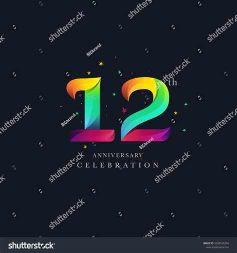 12th Anniversary Logo Design Number 12 Stock Vector (Royalty Free ...