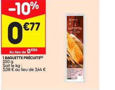 Promo 1 Baguette Précuite chez Leader Price iCatalogue fr