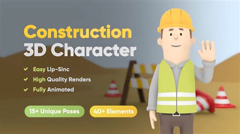 Construction Worker 3D Animation, After Effects Project Files | VideoHive